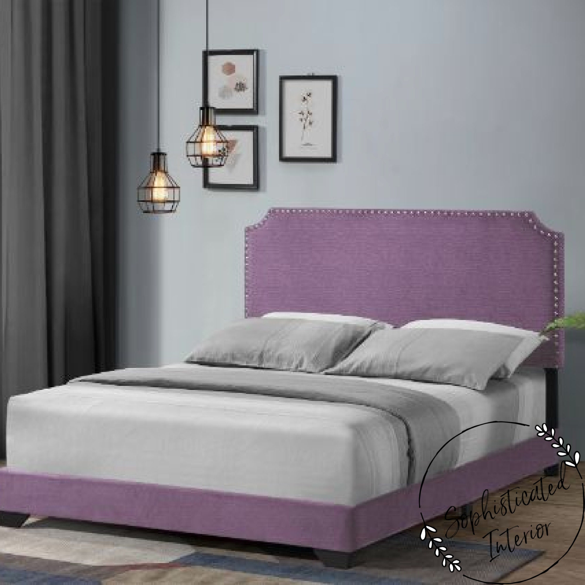 Purple Queen Bed Frame Etsy