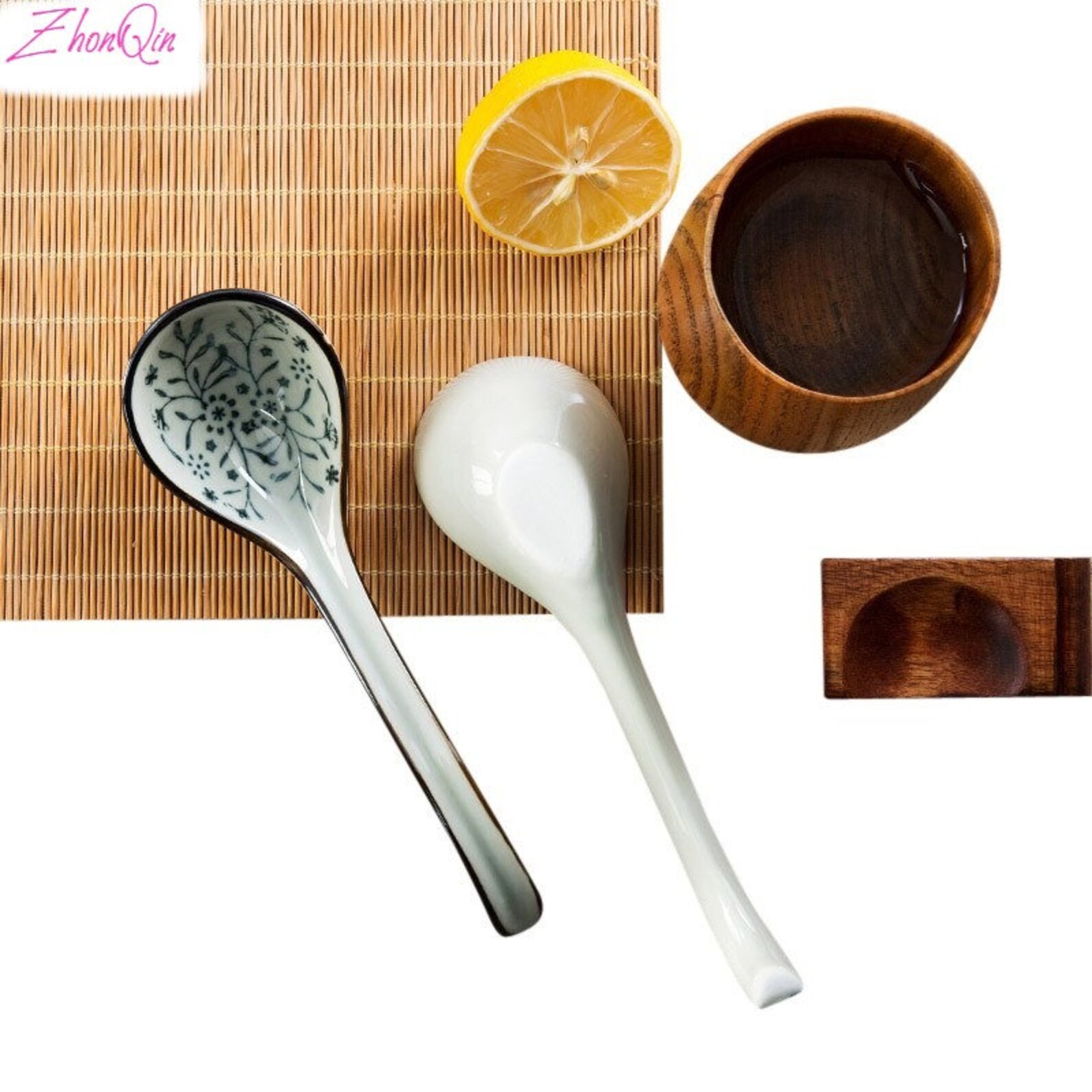 Chinese Style Pottery Long Handle Spoons Soup Kitchen Etsy