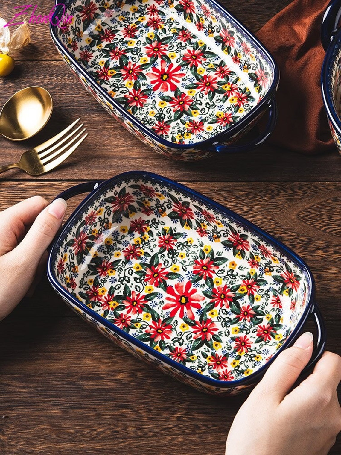 Ceramic baking mold mold pasta plate rectangle handcraft / Etsy