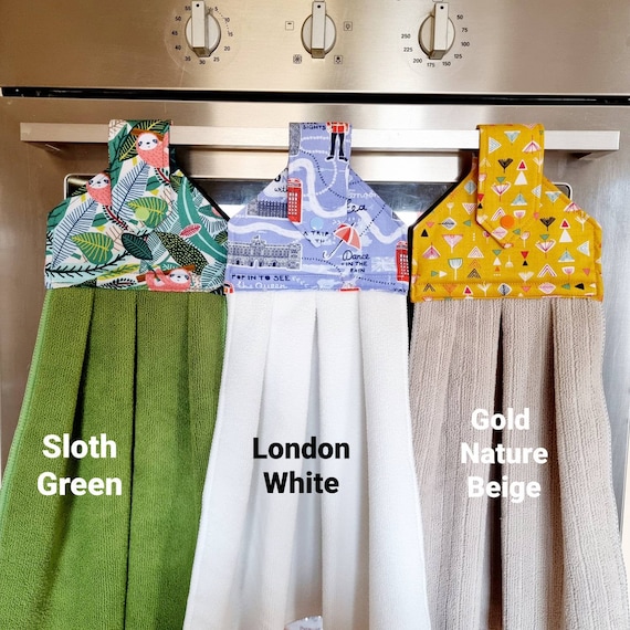 Hanging Hand Towel, Loop Hand Towel for Oven Door, Kitchen, Laundry,  Bathroom, Caravan, Boat, BBQ Area. Australian Themes Animals, Plants 