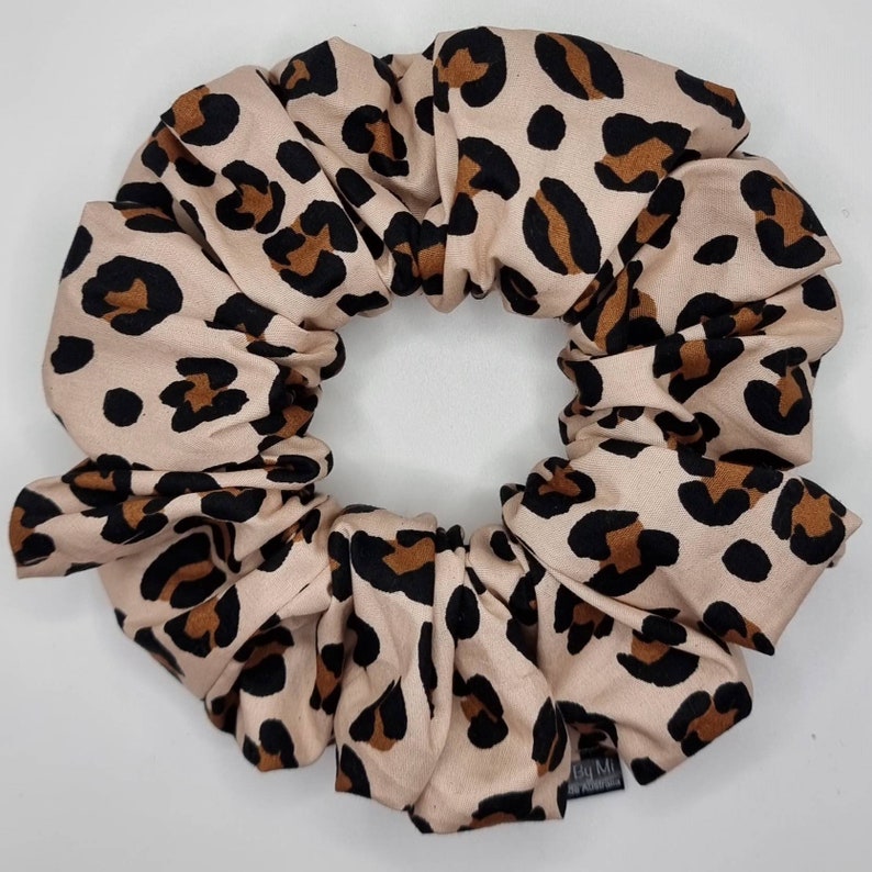 Rose Gold Leopard Scrunchie, Extra Large or Small Size. Cheetah prints scrunchie, XL scrunchie for teens, XXL Scrunchies AUSTRALIA image 4