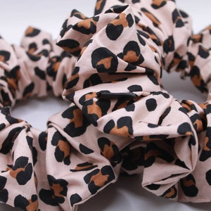 Rose Gold Leopard Scrunchie, Extra Large or Small Size. Cheetah prints scrunchie, XL scrunchie for teens, XXL Scrunchies AUSTRALIA image 2