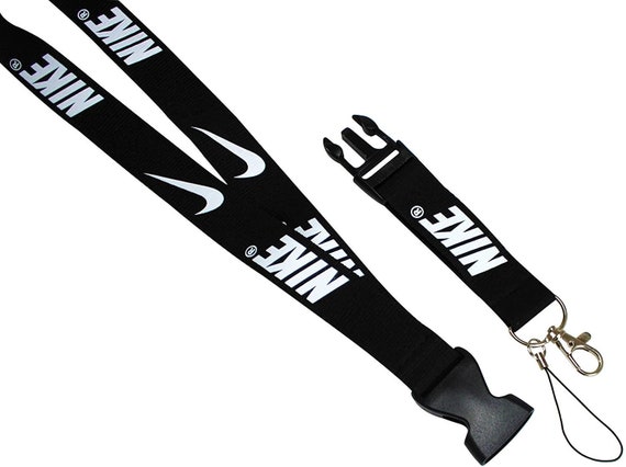 Nike Lanyard w/ Logo Black White Neon & Silver Official Nike | Etsy