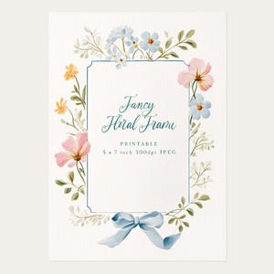 Fancy Floral Frames Art | Wedding Invitation Graphics | illustrated florals |  Wedding Frame Illustration | Wedding Clipart | Printable