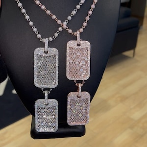 Iced out dog tags best sale