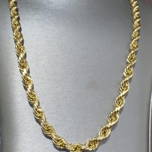 8MM Rope Chain In 925 Sterling Silver, Yellow Gold Plated, Gold Rope Chains For Men