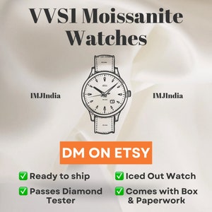Luxury Moissanite Iced Out Custom Watch for Men and Women, Handmade Automatic Movement Timepiece, Birthday Gift, Hip Hop Watch, Rapper Watch