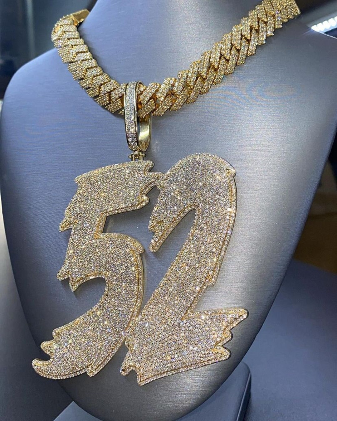 Rapper Pendant Numbers Iced Out 52 Number Hip Hop Pendant, Custom Name/number/logo Pendant ...