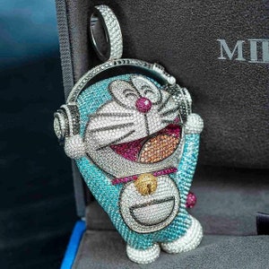Fully Iced Out Diamond Cartoon Pendant ,925 Silver Diamond Pendant Charm, Cartoon Pendants, Rappers Pendant, Custom Moissanite Pendant