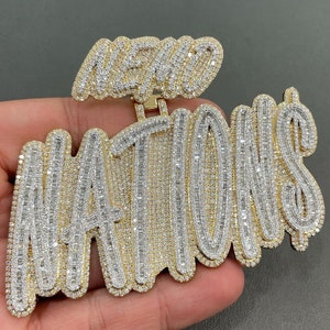 Fully Iced Out Custom Pendant, VVS1 Baguette Moissanite Pendant, Hip Hop Pendant For Men, Rapper chains, Cuban Chains, Iced Out Jewelry