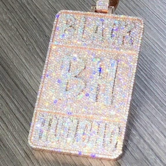 Customise Any Logo Name Pendant 925 Sterling silver VVS1 Moissanite Diamond | Iced Out Charm | Custom Pendant | Hip Hop Custom Logo Pendant