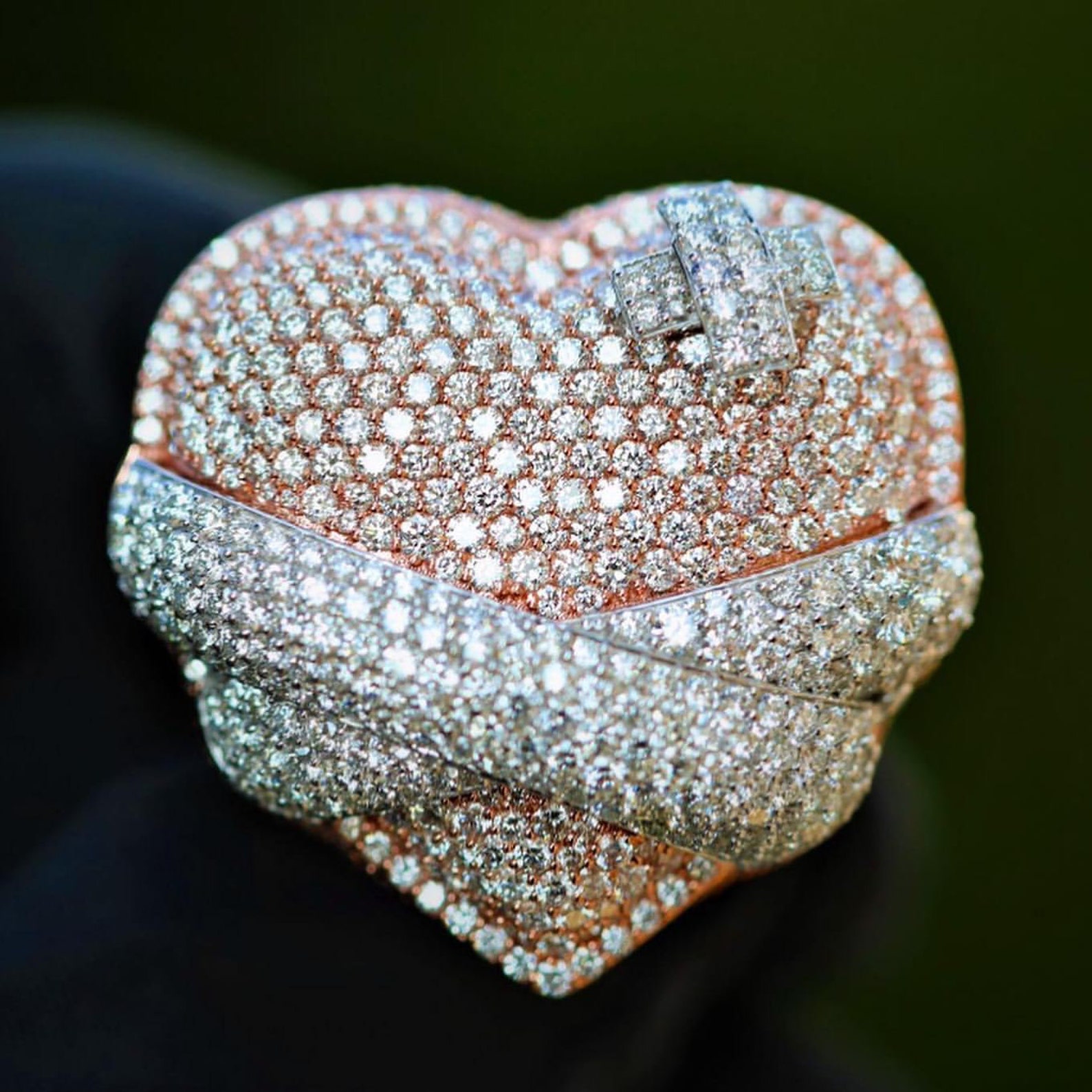 Custom Rapper Rings Iced Out Heart Shape Ring, Hip Hop Ring, Custom Icy Heart Ring ...