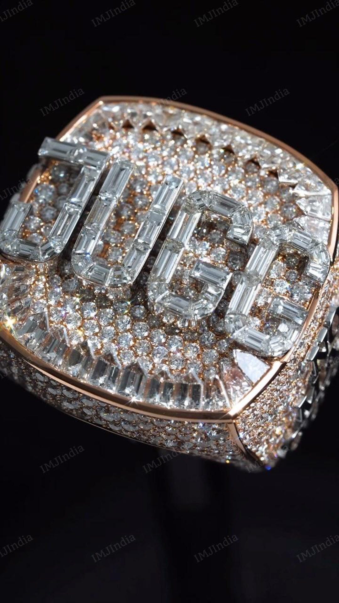 Iced Out Championship Ring, Custom Letter Ring, VVS1 Moissanite, Hip ...