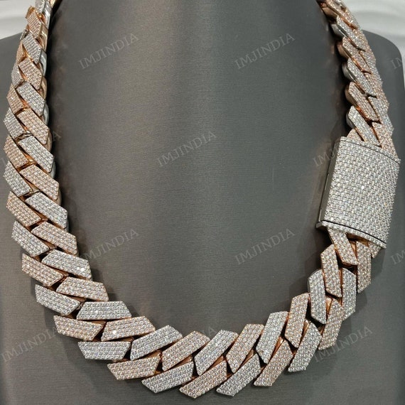 Iced Out 24MM Moissanite Cuban Chain, 925 Silver Miami Link, Hip