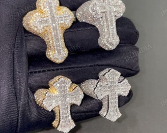 Holy Cross Hip Hop Ring, Cross Iced Out Ring for Men, VVS1 D Moissanite Diamond, Hip Hop Jewelry, Iced Out Rings For Him
