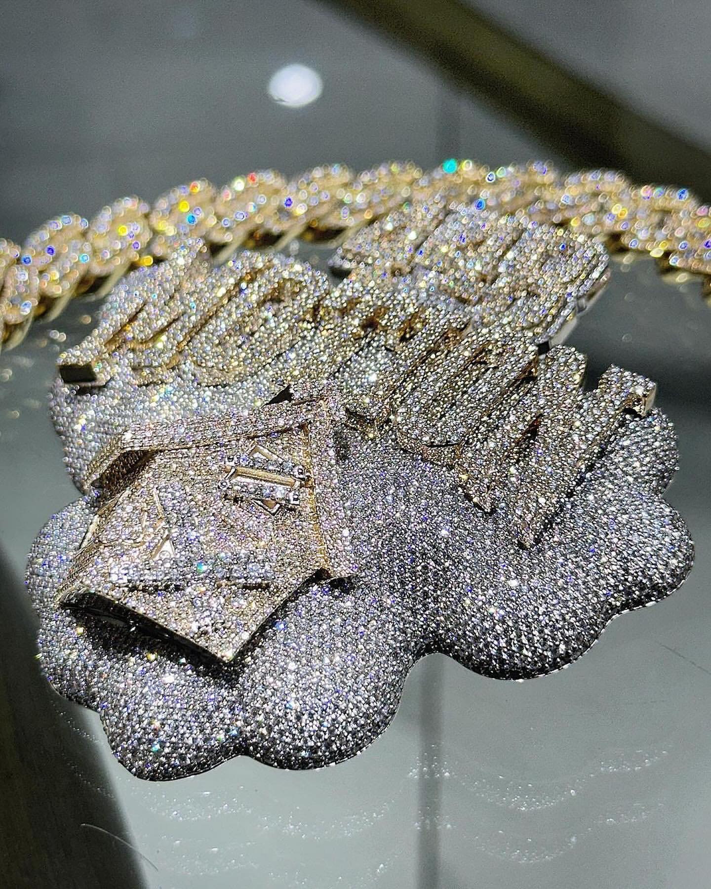 Custom Trap House Iced Out Pendant Home Pendant Trap House Pendant VVS1 GRA Certified Moissanite Custom Name Pendant Trap House Pendant
