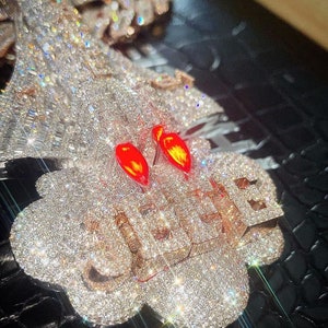 Custom Iced Out Hip Hop Pendant, Custom Name/Number/Logo Pendant, VVS Moissanite Pendant, Custom Bail, Two Tone Iced Out Pendant, 925 Silver
