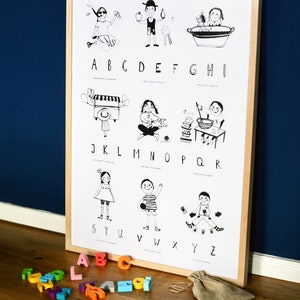 ABC poster. DIN A1. The alphabet for coloring for children. Perfect gift for enrollment. Poster. image 1