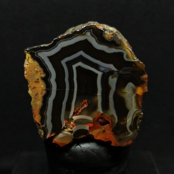 Black and Red Banded Agate, Cut and Polished Turkish Agate Pair, Türkei Achat, Rough Mineral Specimen, Metaphysical Crystal.