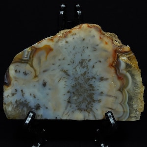 White Banded Crystal Agate Slab, Metaphysical Crystals, Polished Turkish Agate Slice, North Ankara Slab, Slice Gemstone Lapidary Materials