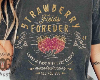 Old School Band Tee, Vintage Retro Band Tee, Beatle Strawberry Fields Rock Band Tee, Oversized Trendy Shirts, Comfort Colors® Band Shirt