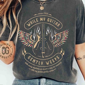 Camiseta de banda de la vieja escuela, camiseta de concierto, camiseta de banda retro vintage, camiseta de banda de rock, camisetas de moda extragrandes, colores cómodos, regalo para ella