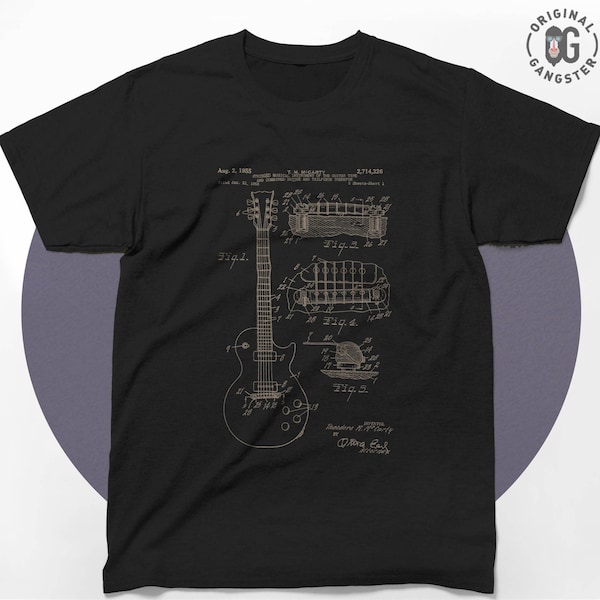 Guitar Patent shirt, Gibson Electric Guitar Patent Unisex T-shirt, Gift for Music Lovers, Electric Guitar Patent T-shirt.