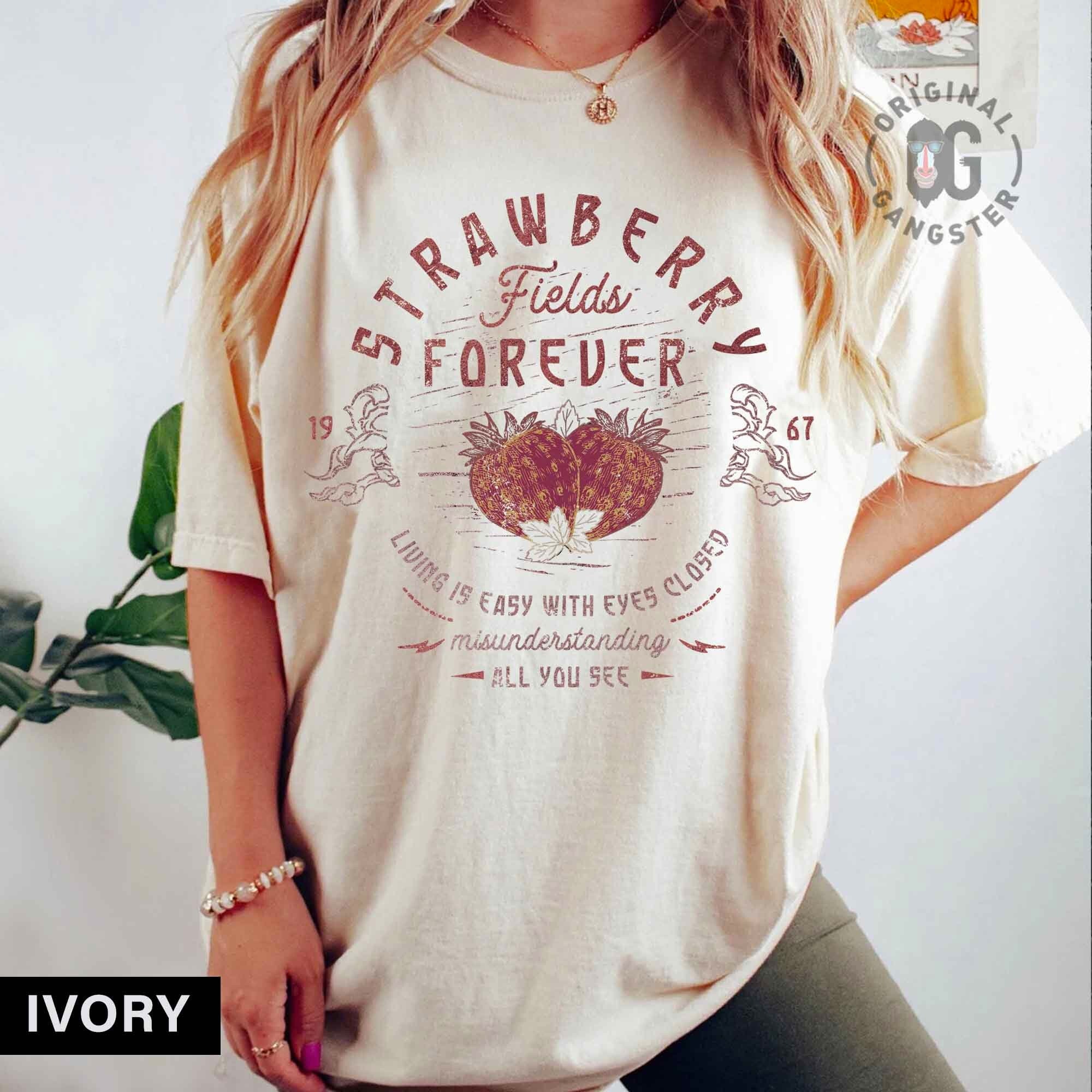 Old School Band Tee, Vintage Retro Band Tee, Beatle Strawberry Fields Rock Band Tee, Oversized Trendy Shirts, Comfort Colors® Band Shirt