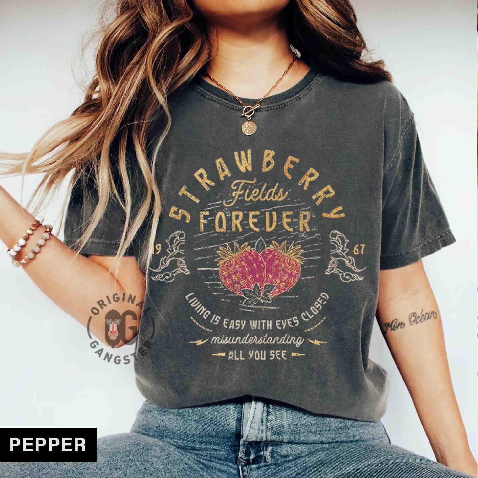 Old School Band Tee, Vintage Retro Band Tee, Beatle Strawberry Fields Rock Band Tee, Oversized Trendy Shirts, Comfort Colors® Band Shirt