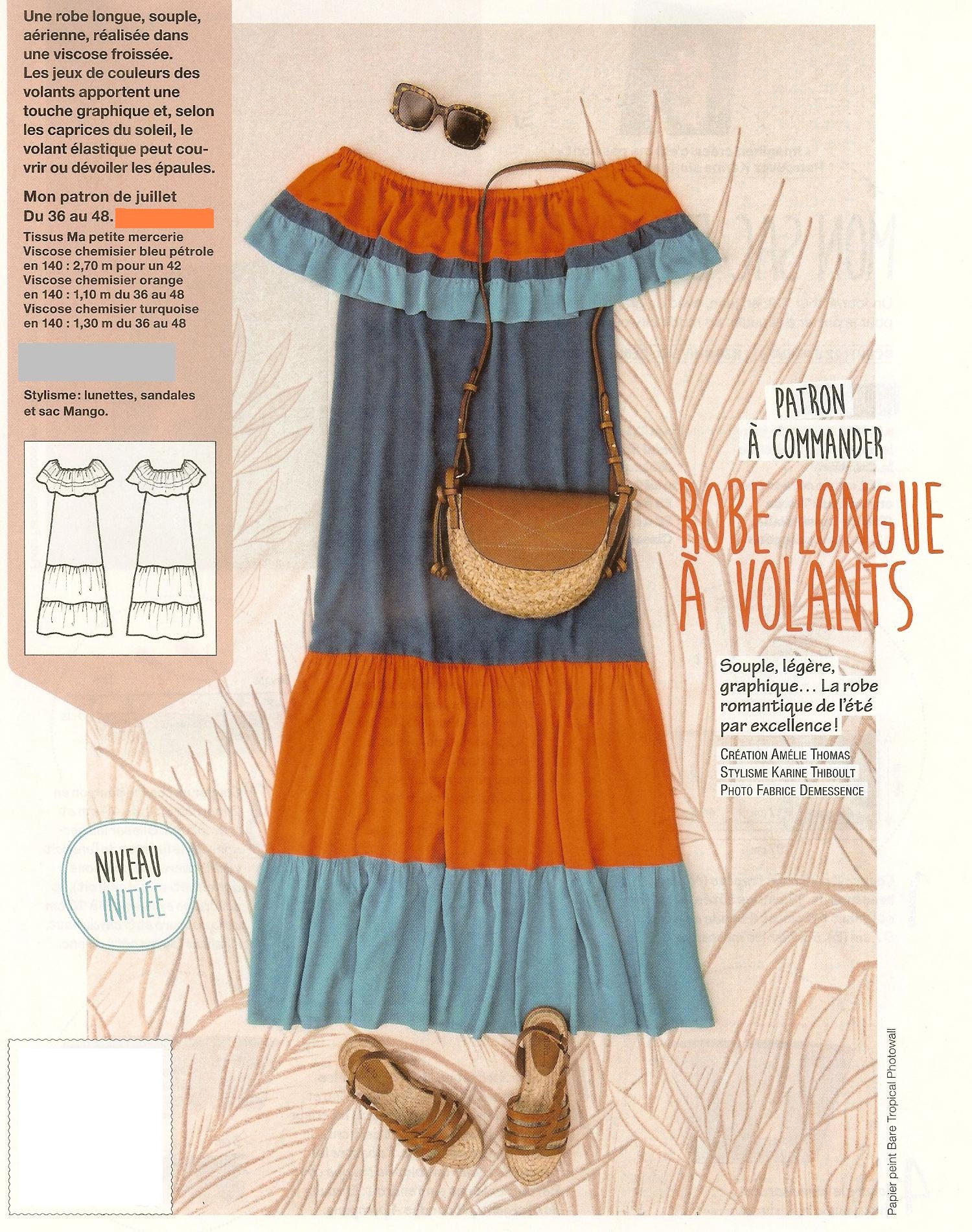 Patron De Robe Longue à Volants Etsy