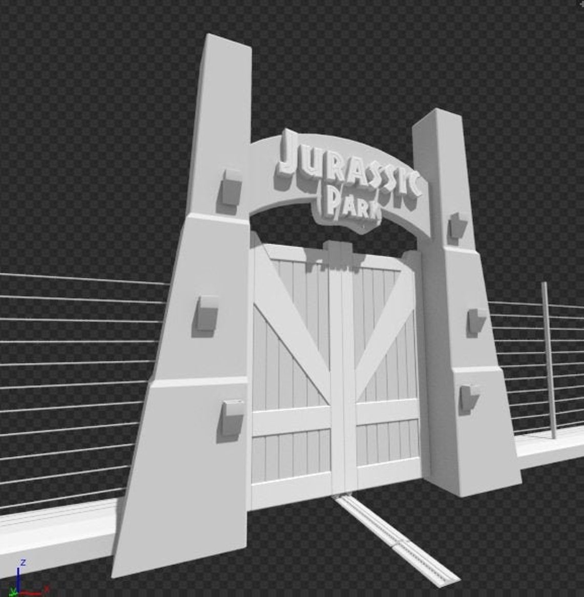 Jurassic Park Main Gate 1994 3D Print File STL. | Etsy