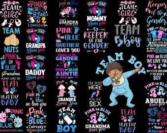 Download Clip Art Art Collectibles Gender Reveal Digital Clipart T Shirt Svg Graphic Digital Download Gender Reveal Svg Baby Reveal Png Team Blue Team Boy Girl Gender Reveal
