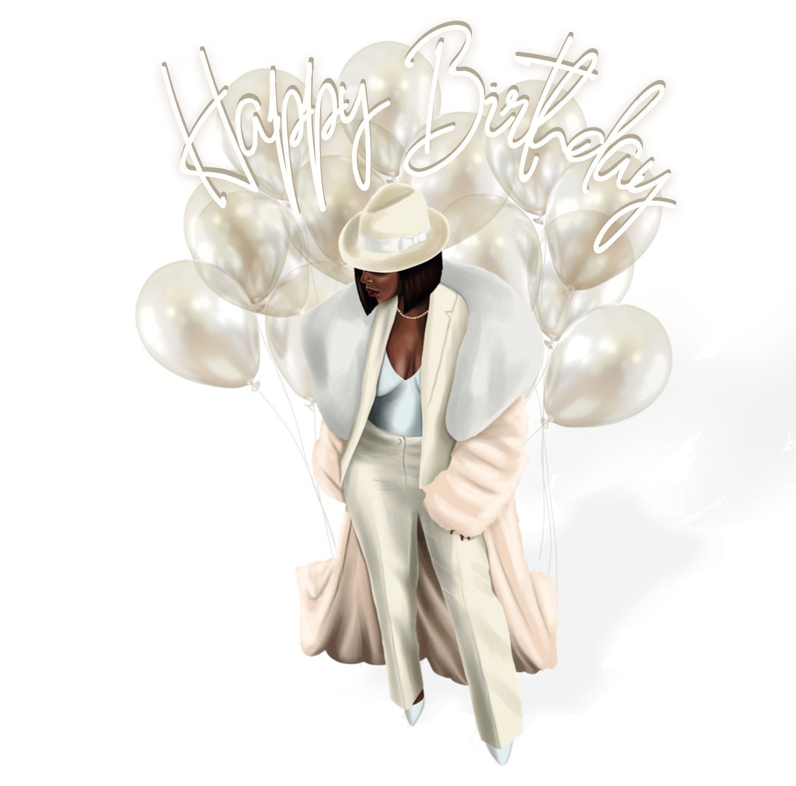 Winter Decadence - Pearl - Happy Birthday Card