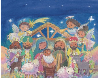 Black/African Nativity Christmas Card