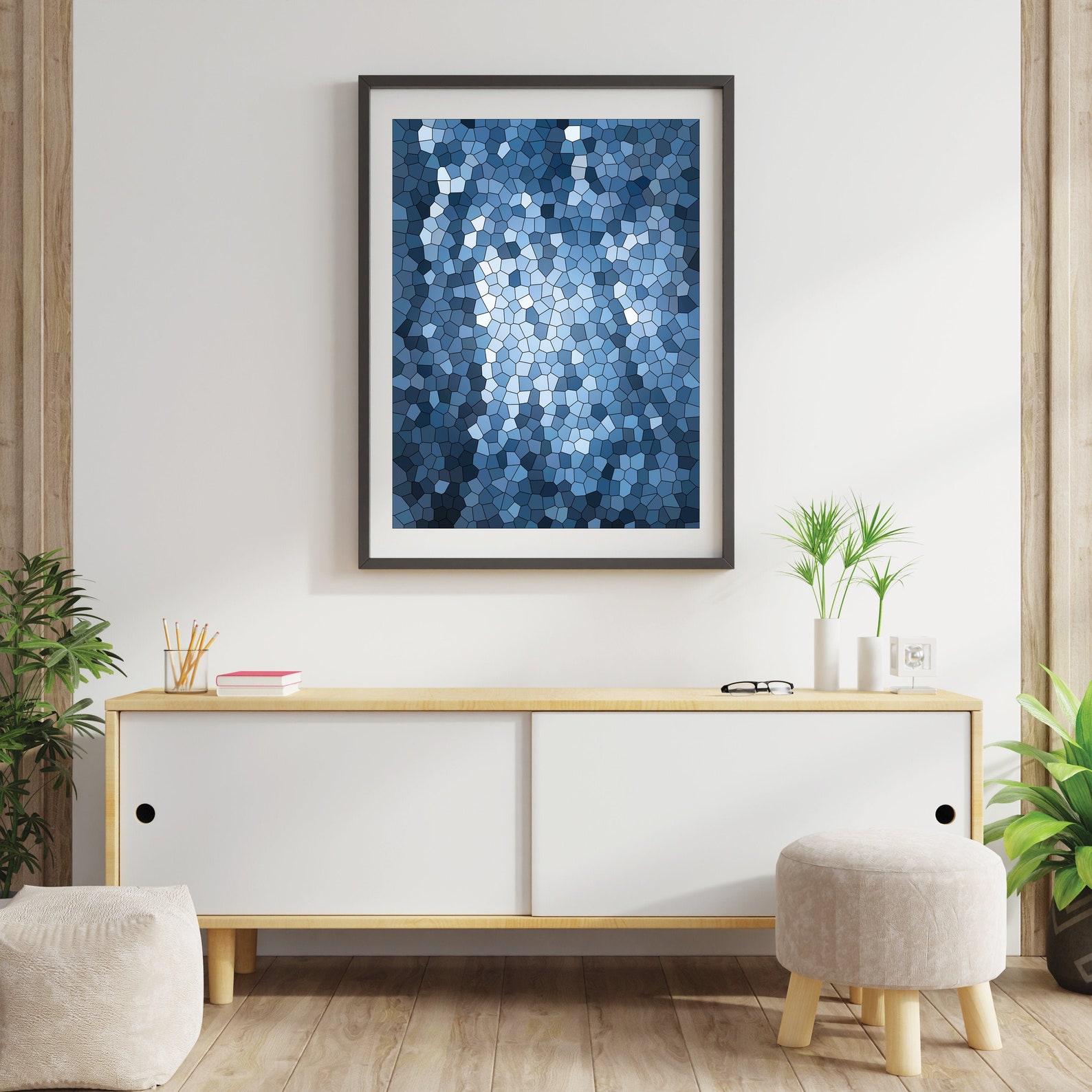 Blue Abstract Artwork DIGITAL WALL ART Mosaic Printable | Etsy