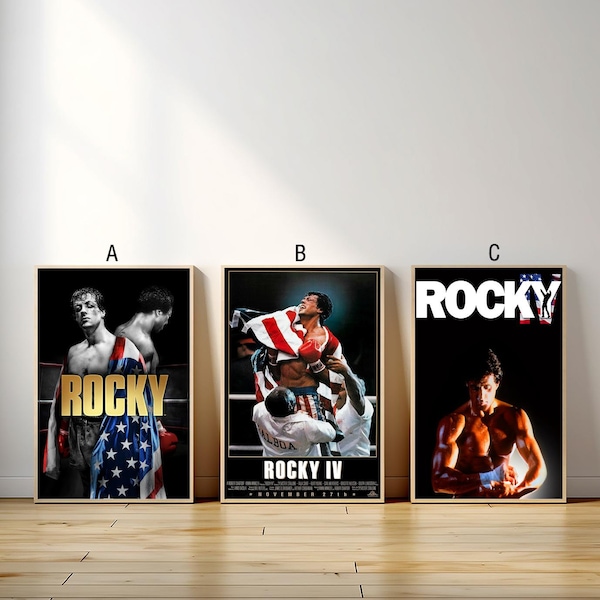 Rocky Balboa Movie Poster, Canvas Print, Wall Art Canvas Painting Living Room Bedroom Docor,Fan Gift