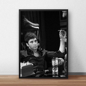 Poster del film Al Pacino Scarface, stampa su tela, pittura su tela per soggiorno, camera da letto, arredamento
