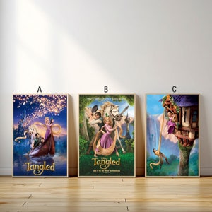 Tangled Movie Poster, Canvas Print, Wall Art Canvas Painting Living Room Bedroom Docor,Fan Gift