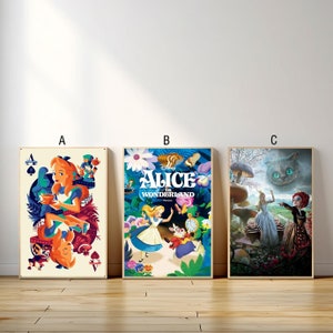 Alice in Wonderland Movie Poster, Canvas Print, Wall Art Canvas Painting Living Room Bedroom Docor,Fan Gift