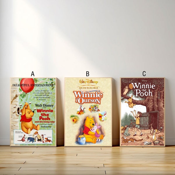Winnie the Pooh Movie Poster, Canvas Print, Wall Art Canvas Painting Living Room Bedroom Docor,Fan Gift