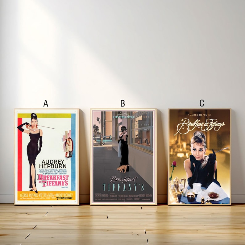 Breakfast at Tiffany's Movie Poster, Canvas Print, Wall Art Canvas ...