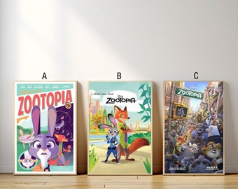 Zootropolis Movie Poster, Canvas Print, Wall Art Canvas Painting Living Room Bedroom Docor,Fan Gift