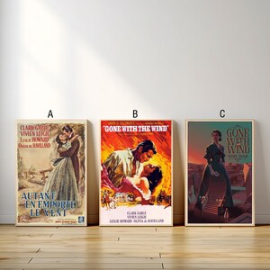 Gone with the Wind Movie Poster, Canvas Print, Wall Art Canvas Painting Living Room Bedroom Docor,Fan Gift