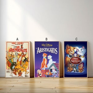The Aristocats Movie Poster, Canvas Print, Wall Art Canvas Painting Living Room Bedroom Docor,Fan Gift