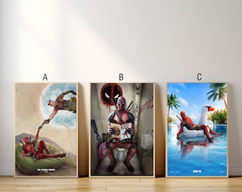 Deadpool Movie Poster, Canvas Print, Wall Art Canvas Painting Living Room Bedroom Docor,Fan Gift