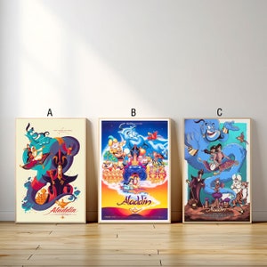 Poster del film Aladdin, stampa su tela, pittura su tela da parete, soggiorno, camera da letto, decorazione, regalo per i fan