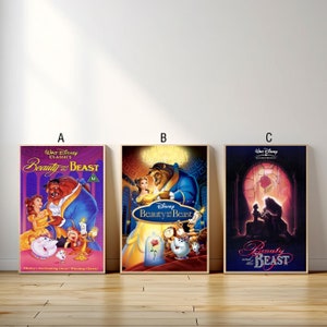 Poster del film La bella e la bestia, stampa su tela, pittura su tela da parete, soggiorno, camera da letto, regalo per i fan
