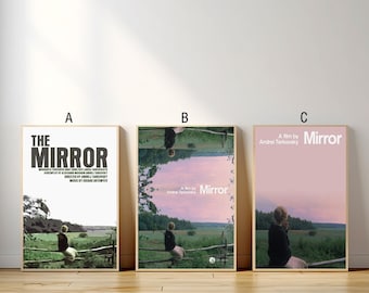 Póster de la película "Andrei Tarkovsky" con espejo, impresión en lienzo, arte de pared, pintura en lienzo para sala de estar, dormitorio, regalo para fanáticos