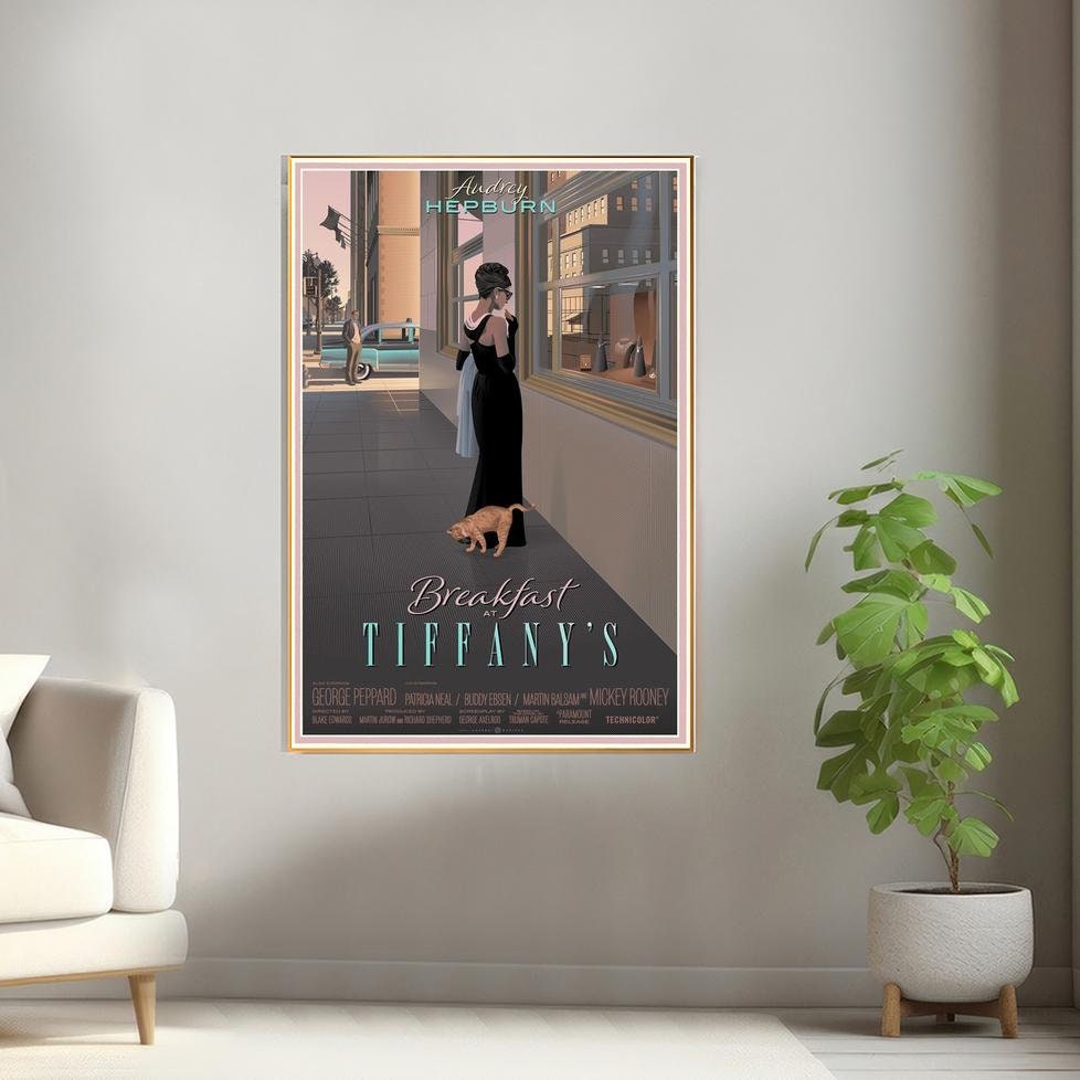 Breakfast at Tiffany's Movie Poster, Canvas Print, Wall Art Canvas ...