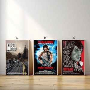 First Blood  Sylvester Stallone Movie Poster, Canvas Print, Wall Art Canvas Painting Living Room Bedroom Docor,Fan Gift
